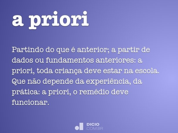 a priori
