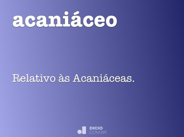 acaniáceo
