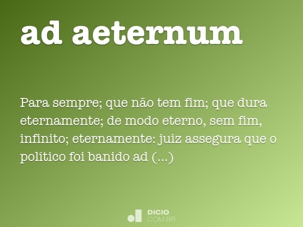 ad aeternum