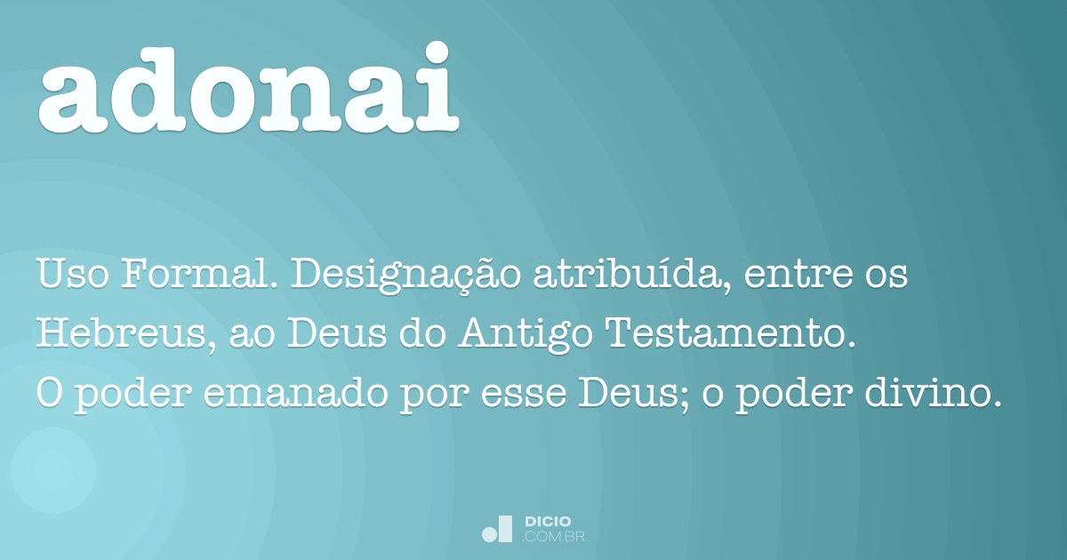 Significado de Adonay no original hebraico: meu Senhor