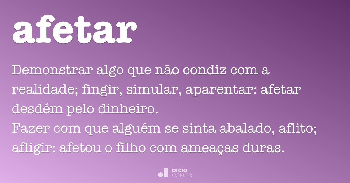 Afetar - Dicio, Dicionário Online de Português