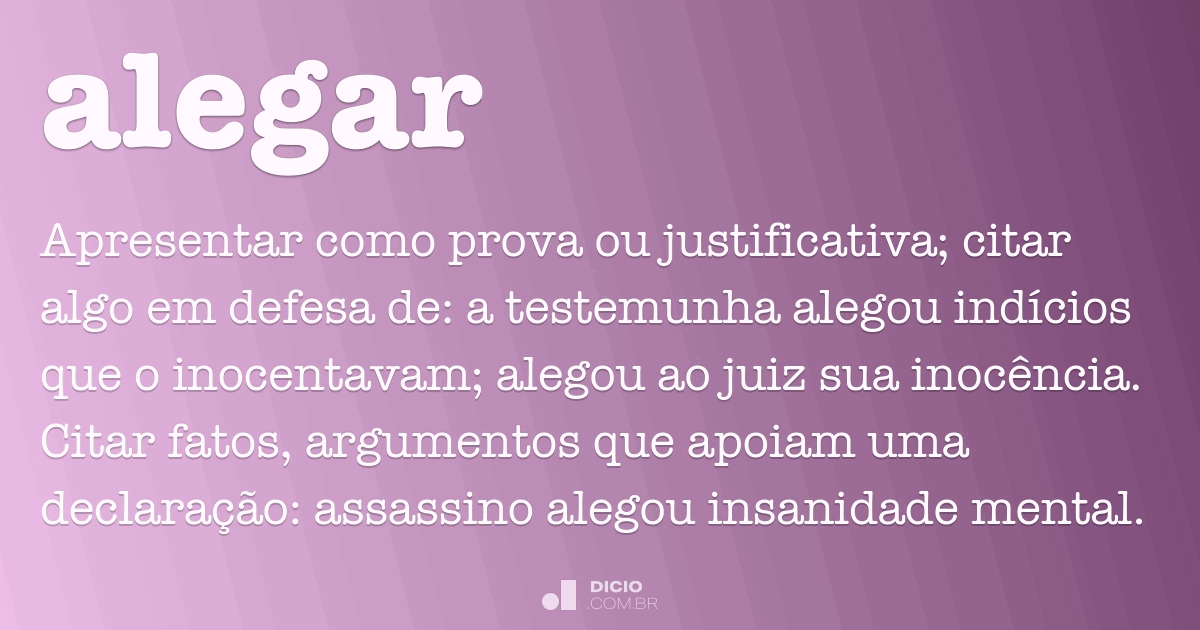 Alegar sinónimos