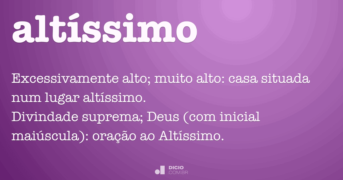 Altíssimo Dicionário Online de Português