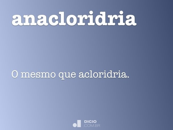 anacloridria