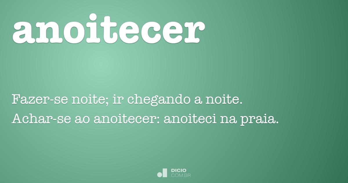 Substantivo Primitivo De Anoitecer - BINKEDU