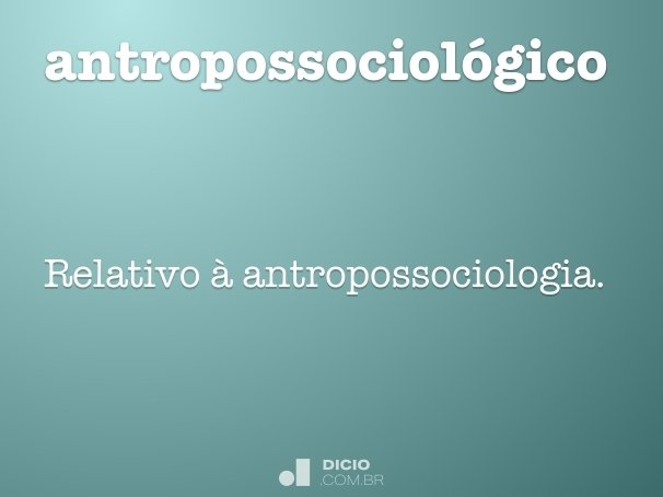 antropossociológico