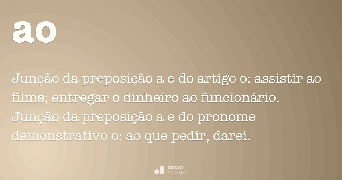 Ao Dicio Dicionario Online De Portugues