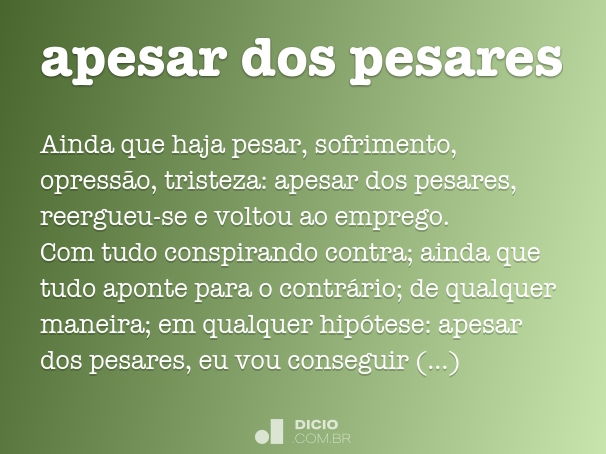 apesar dos pesares