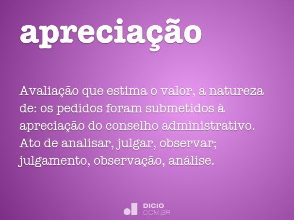 apreciação