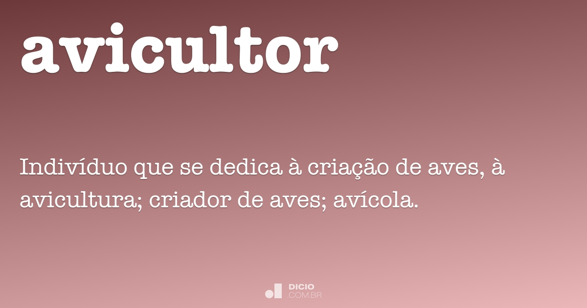 Substantivo Primitivo De Avicultor - ZULEDU