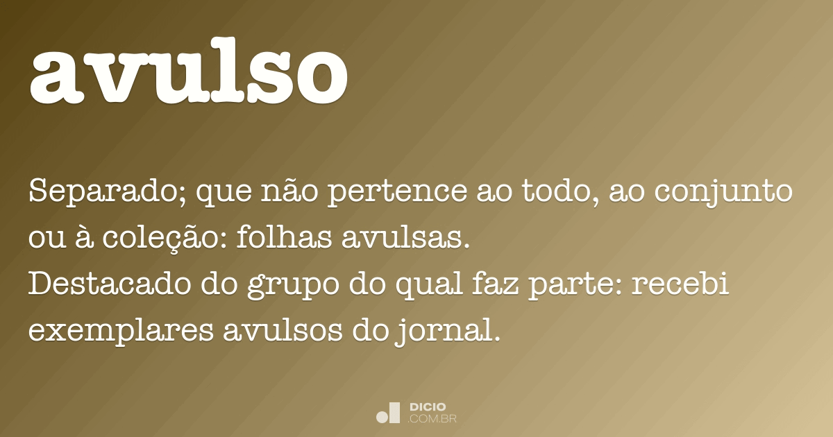 Avulso - Dicio, Dicionário Online De Português