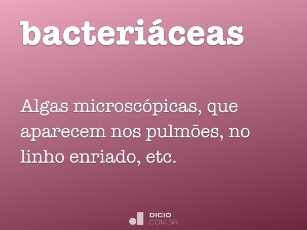 bacteriáceas
