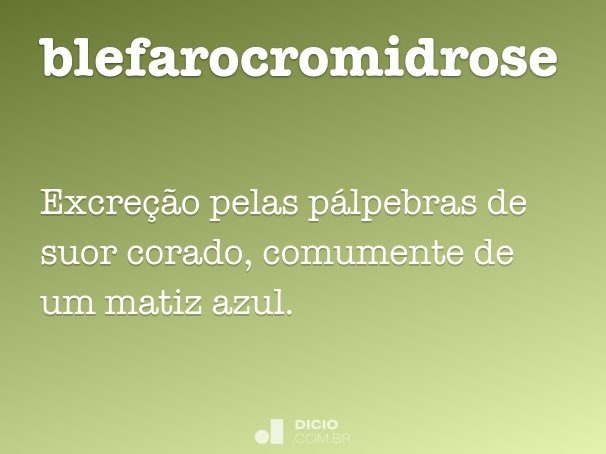 blefarocromidrose