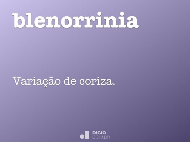 blenorrinia