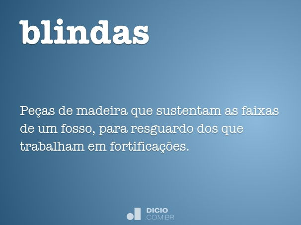 Blindar - Dicio, Dicionário Online de Português