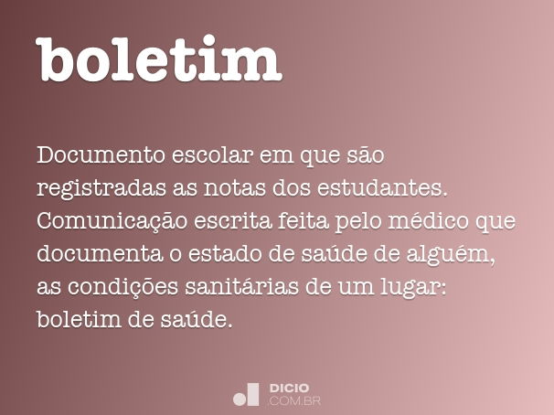 Boletim - Dicio, Dicionário Online de Português