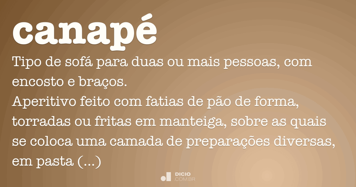 Canapé - Dicio, Dicionário Online de Português