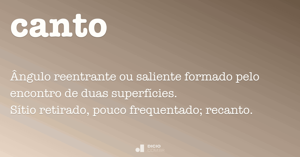 Qual é o significado de canto?