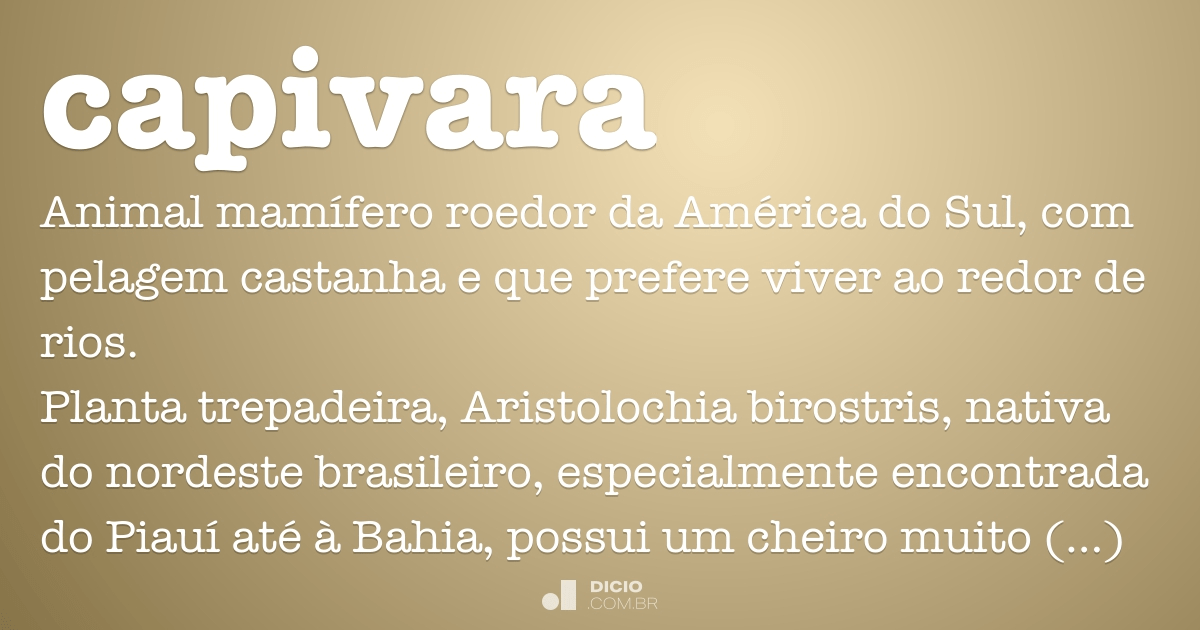 Capivara - Dicio, Dicionário Online de Português