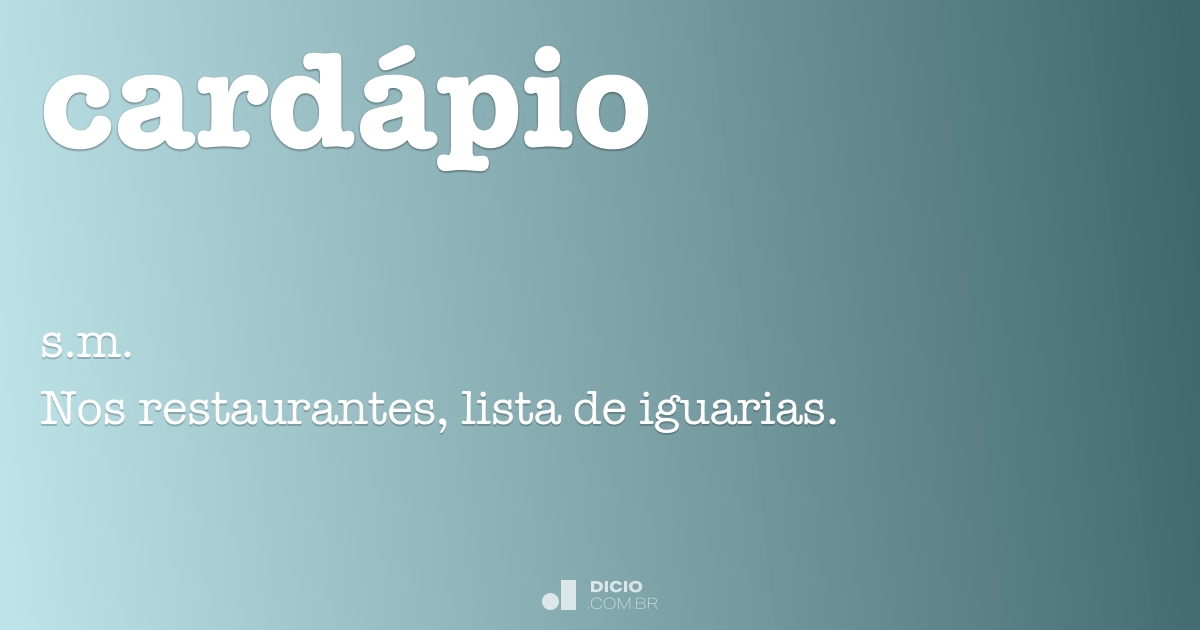 Cardápio - Dicio, Dicionário Online de Português
