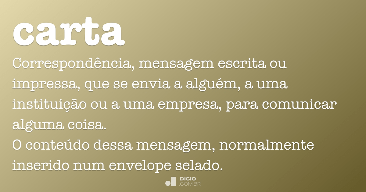 Carta - Dicio, Dicionário Online de Português