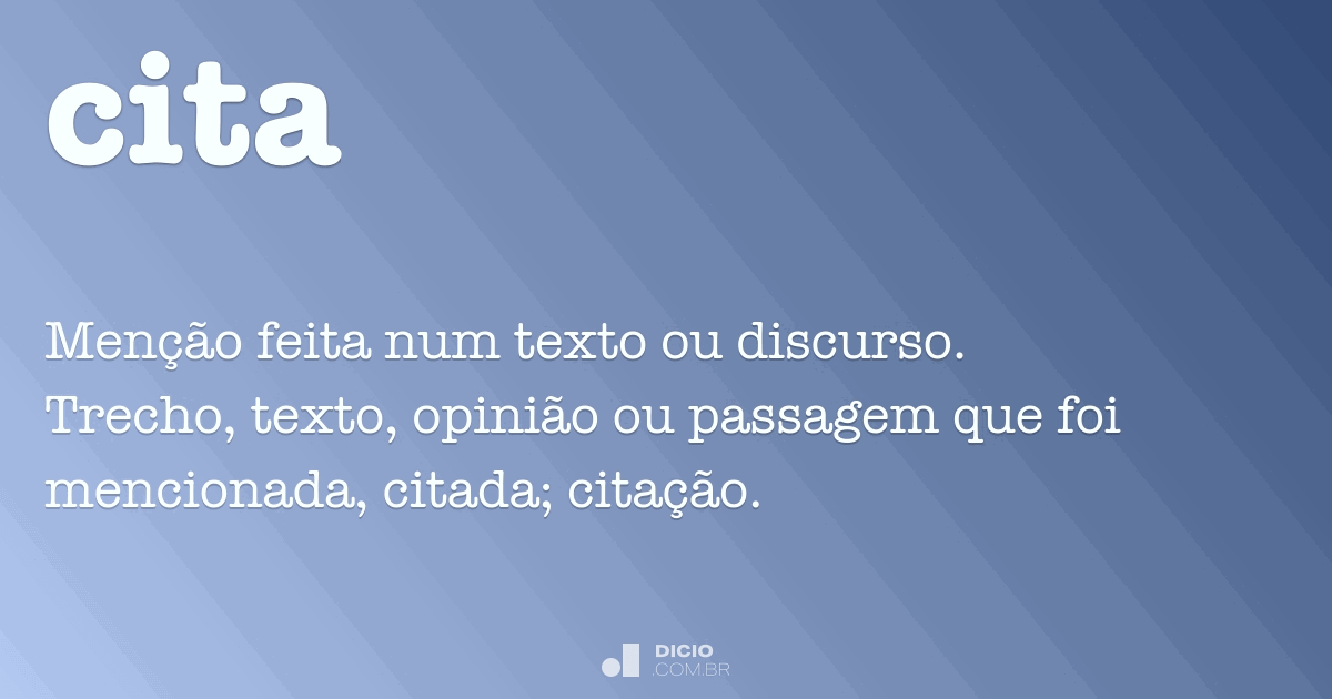 Cita - Dicio, Dicionário Online de Português