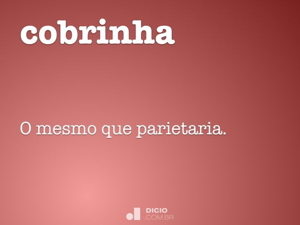 Cobrinha - Dicio, Dicionário Online de Português