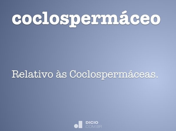 coclospermáceo