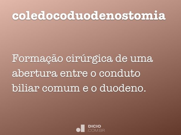 coledocoduodenostomia