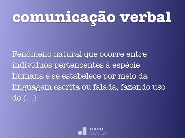 comunicação verbal
