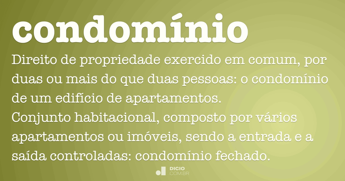 Condomínio - Dicio, Dicionário Online De Português