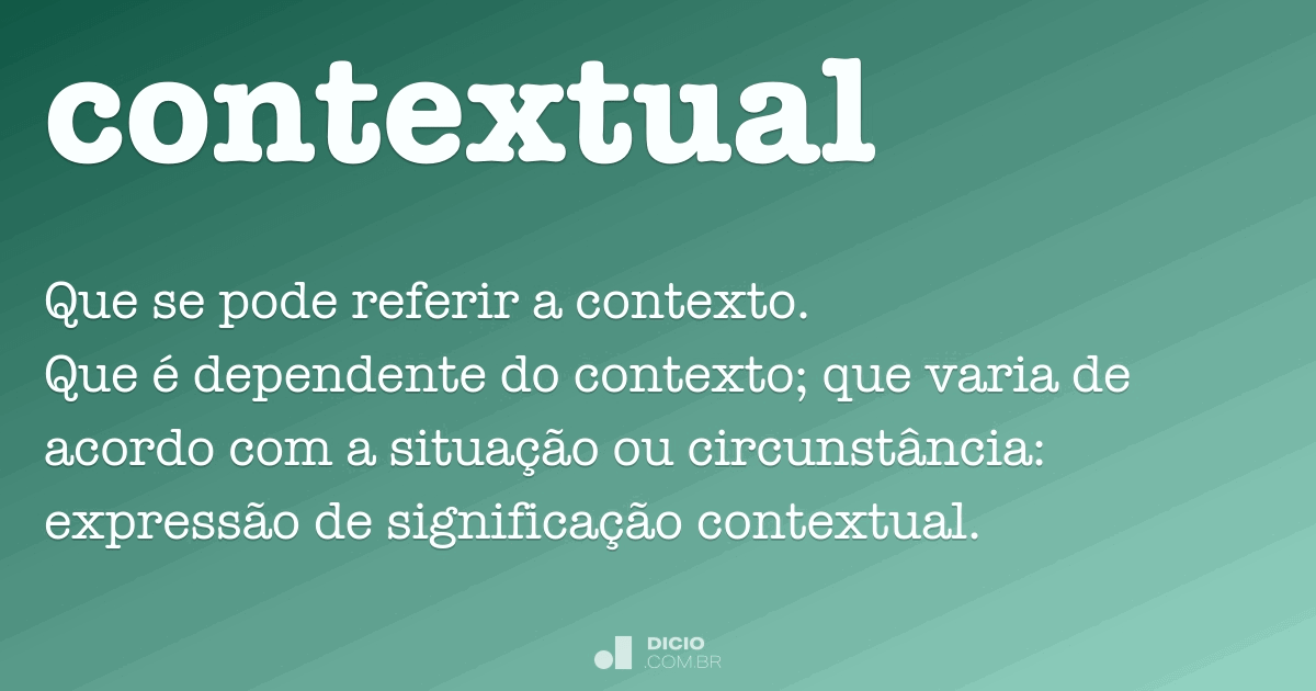 Significado Contextual De Palavras E Expressões Exemplos