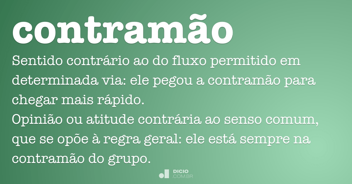 Contramão Dicio Dicionário Online de Português