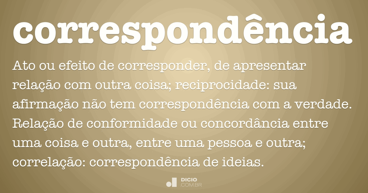 O que quer dizer faça a correspondência?