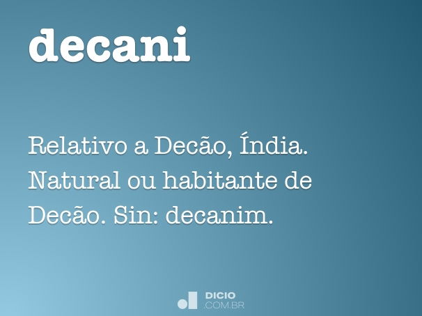 Decani - Dicio, Dicionário Online de Português