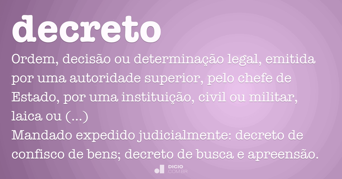 Decreto Dicio, Dicionário Online de Português