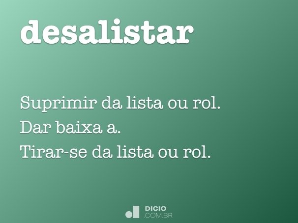 desalistar