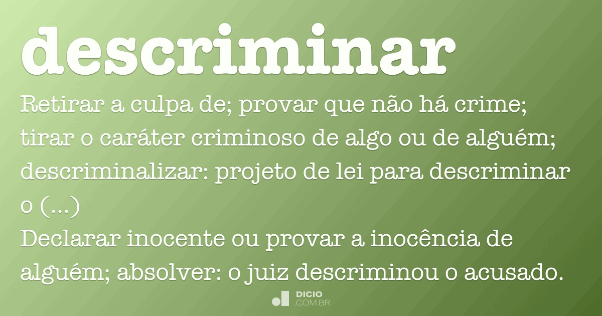 Descriminar Dicionário Online de Português