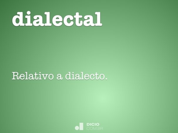 dialectal