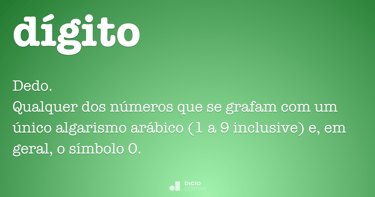Dígito - Dicio, Dicionário Online de Português