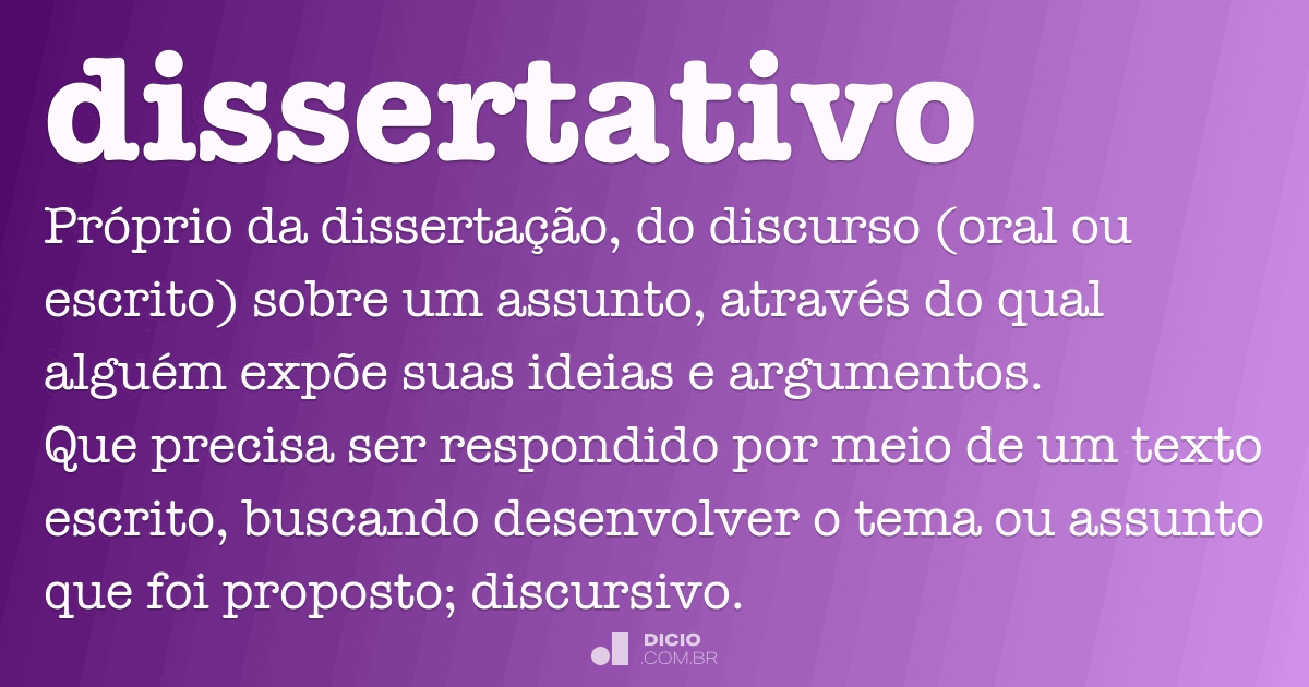 O Que É Um Texto Dissertativo Exemplo