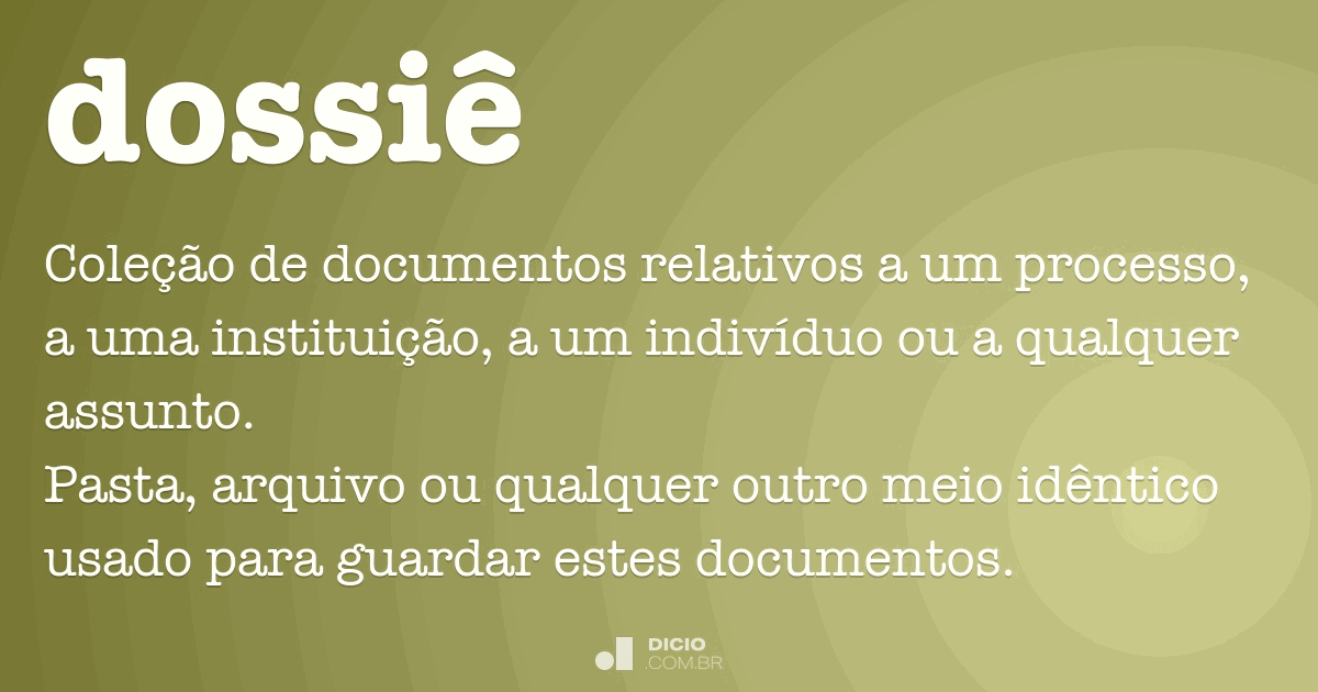 Dossiê Dicio Dicionário Online De Português