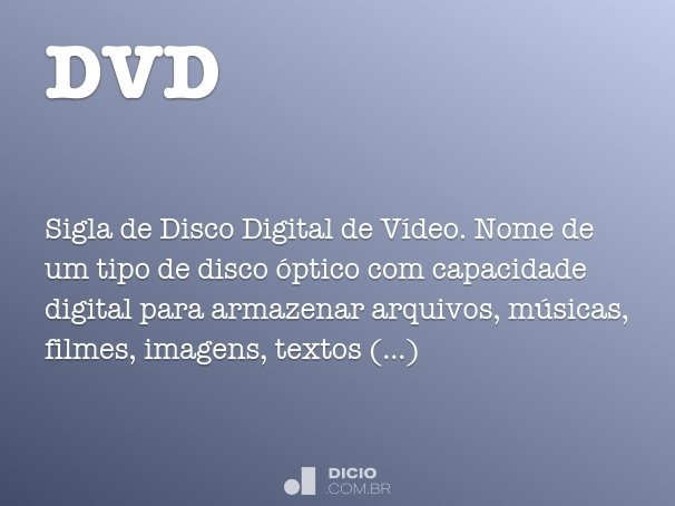 Espere lote Conclusión DVD - Dicio, Dicionário Online de Português