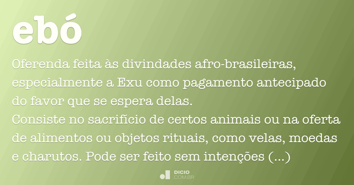 O que significa um Ebó?