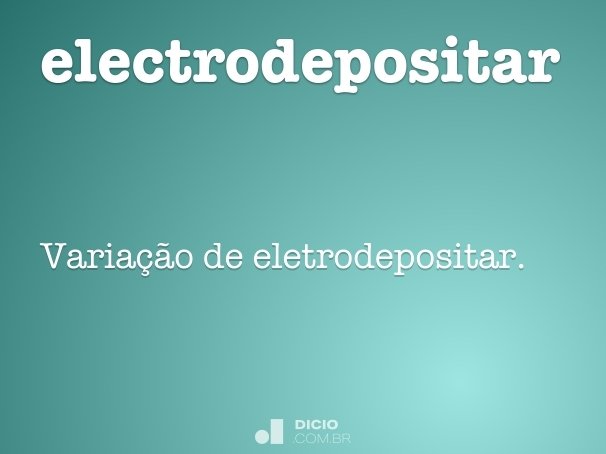 electrodepositar