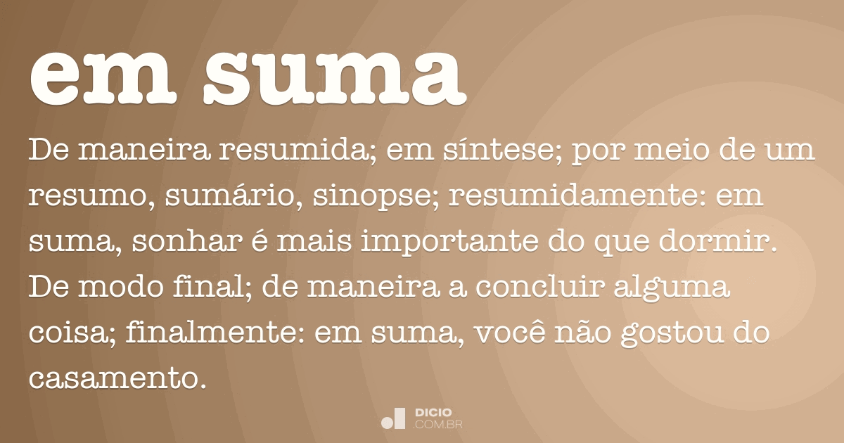 Resumo - Dicio, Dicionário Online de Português