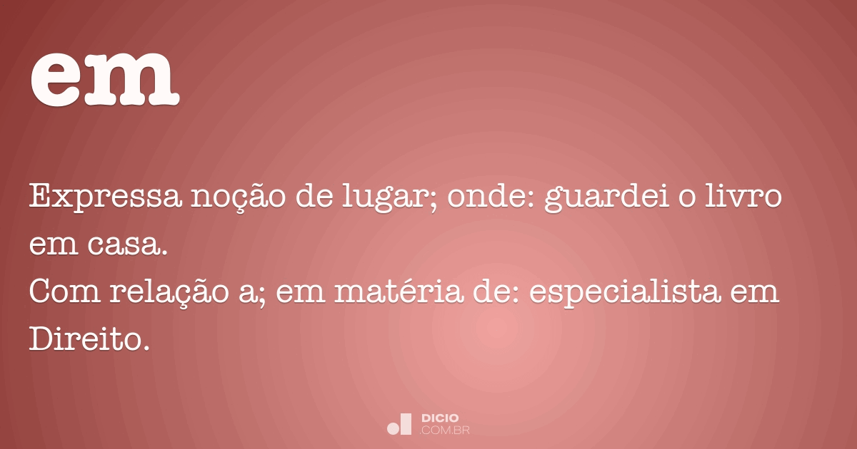 Em resumo - Dicio, Dicionário Online de Português