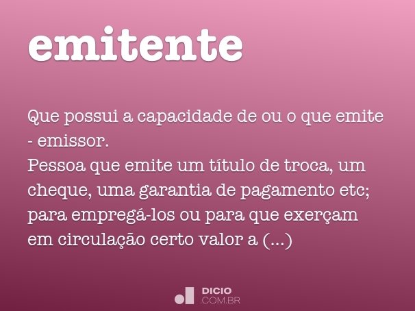 Emitente Dicio Dicionario Online De Portugues