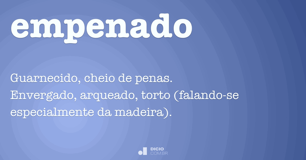 Sinônimo de Empenado