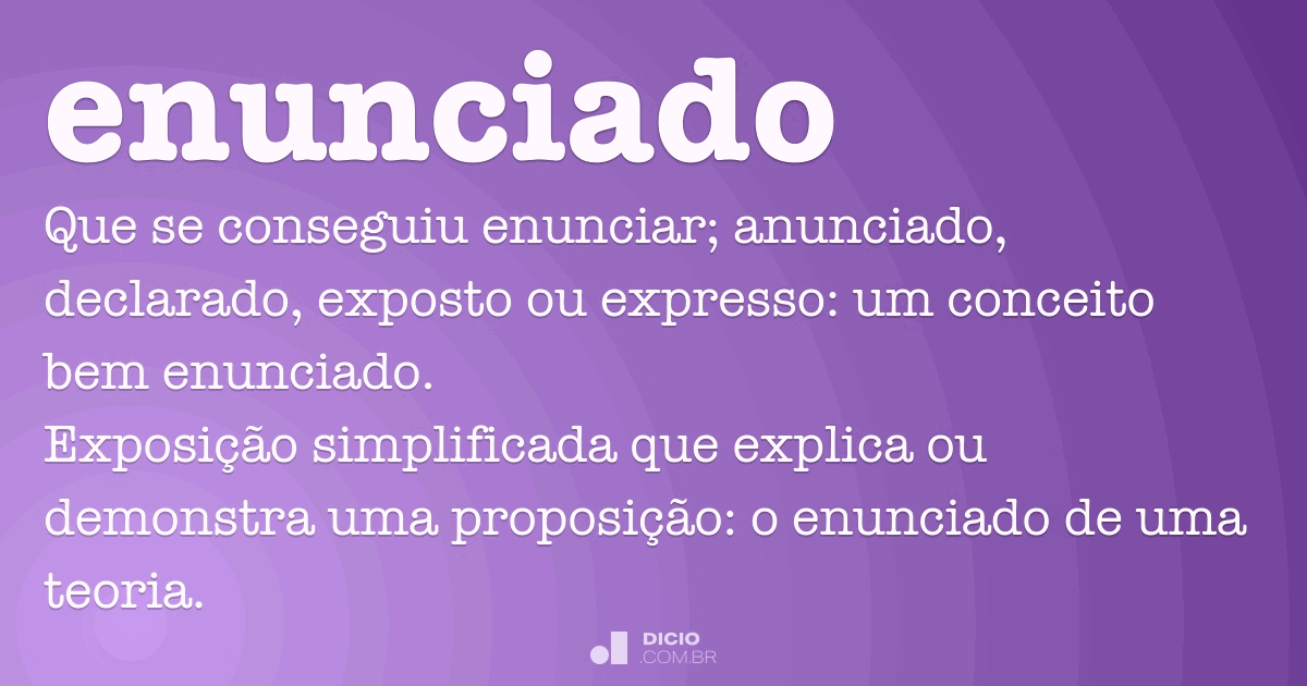 Enunciado - Dicionário Online de Português